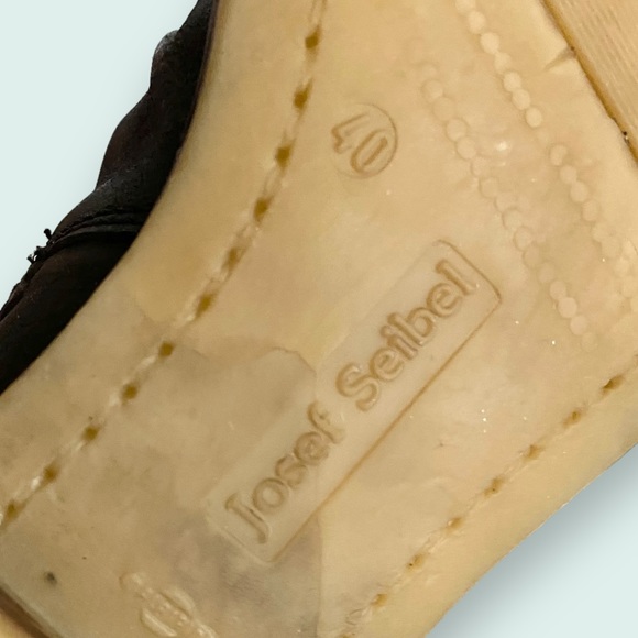 Josef Siebel Black Leather Ruched Ankle Chelsea Boots Booties SZ 40/ US 9 - Picture 12 of 13